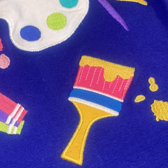 Gymboree Girl Top Sz 6 Artist Fall Embroidered Graphic Long Sleeve T-Shirts - Picture 5 of 5